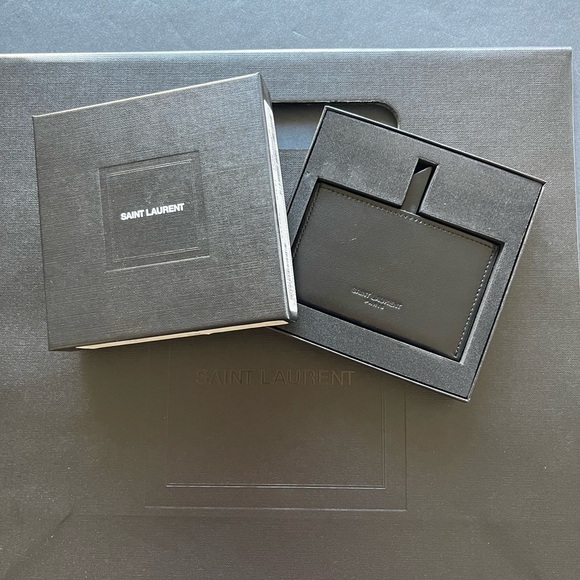 New Saint Laurent Black Compact Card Holder Mirror in Box NWT🌟 - Picture 3 of 11